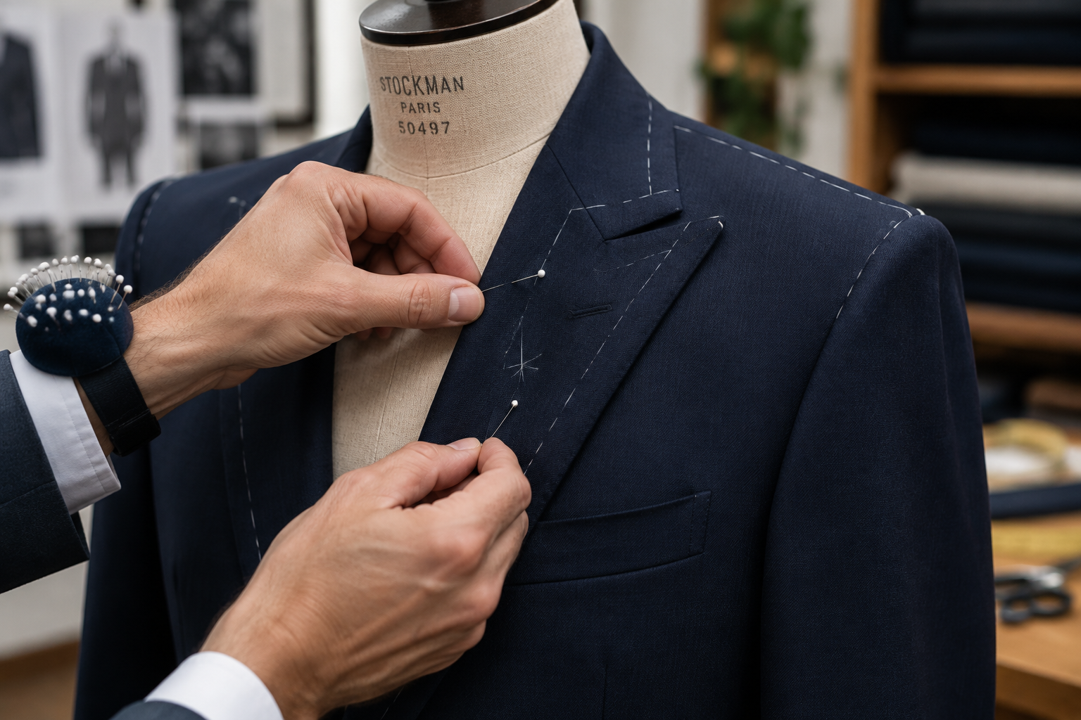 Hand-finished lapel work